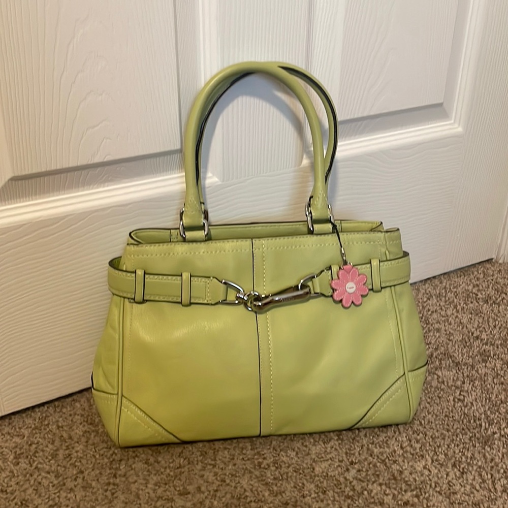 Green vintage coach bag